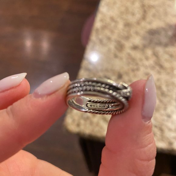 David Yurman X Crossover Ring With Diamonds - Picture 6 of 9